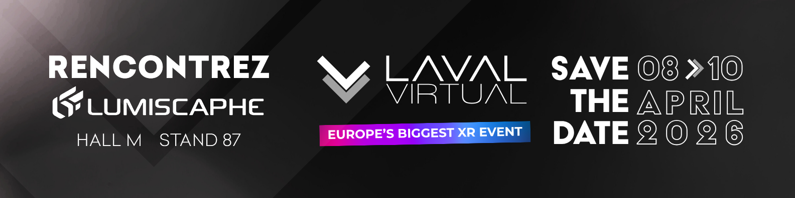 Lumiscaphe exposera sur le salon Laval Virtual du 8 au 10 avril 2026, hall M, stand 87 !